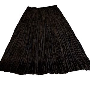Coldwater Creek 1X Maxi Skirt Black Velvet Broomstick Fairy Witchy Comfort Boho